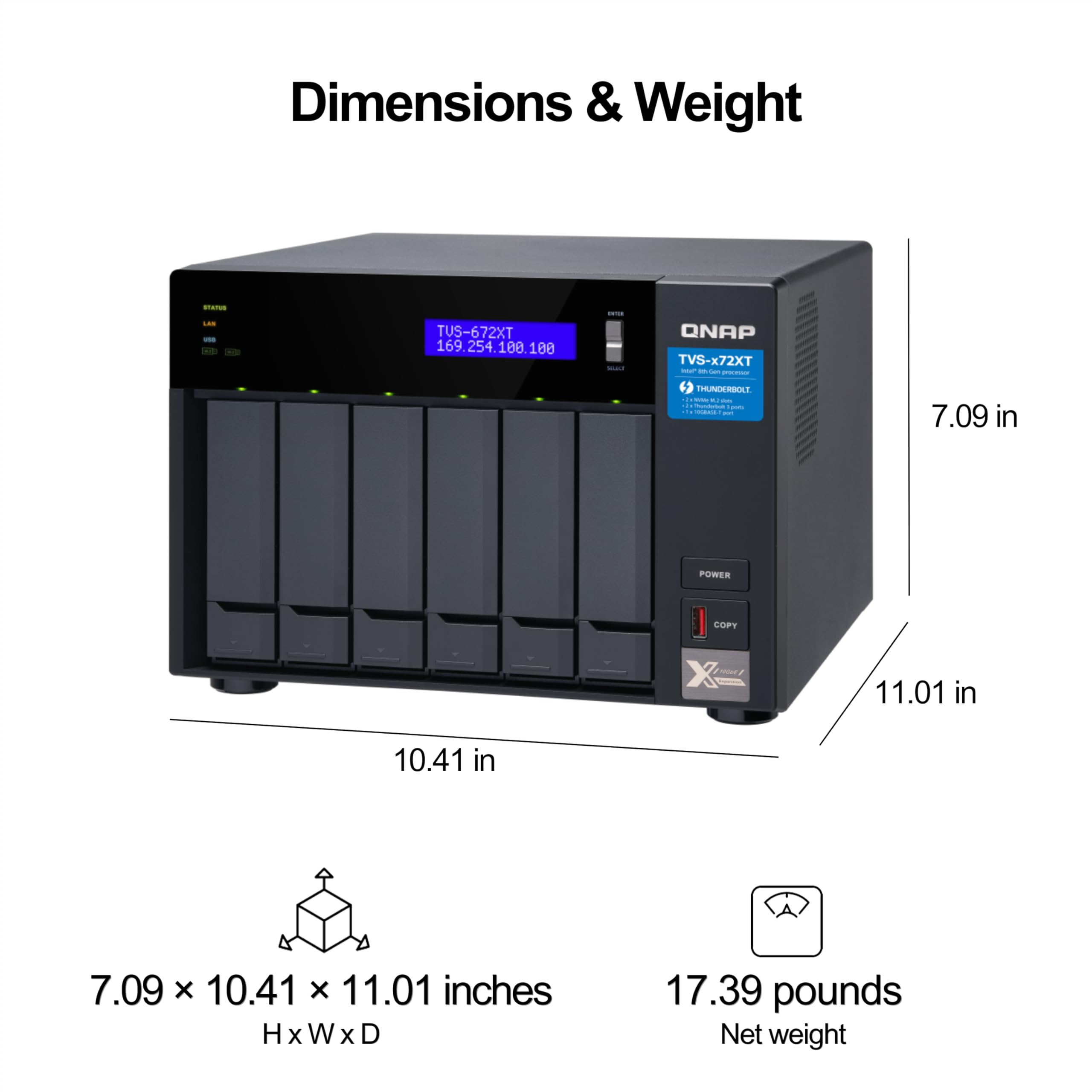 Amazon.com: QNAP TVS-672XT 6 Bay Thunderbolt 3 NAS with 8GB RAM